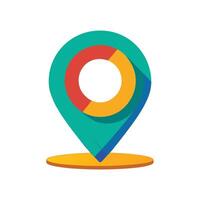 Modern Flat Style Location Pin Icon and Isolated Background vector