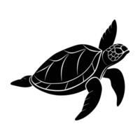 Sea turtle swimming steadily with flippers fully extended in calm waters vector