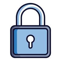 Elegant Simple Closed Padlock Icon and Isolated Background vector