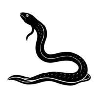 Snake eel gliding smoothly through sandy desert with slender narrow body vector