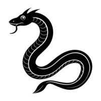 Sea snake swimming with a slender curving body in graceful motion vector