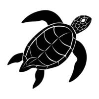 Sea turtle gracefully swimming with its flippers fully extended for smooth motion vector