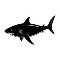 Shark boldly swimming with a prominently exposed dorsal fin in deep waters vector