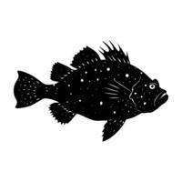 Stonefish blending with rough textured camouflage in a natural reef scene vector
