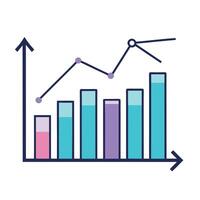 Modern Line Graph Icon with Increasing Data and Isolated Background vector