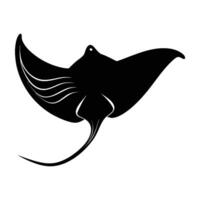 Stingray gliding with raised curved tail in a powerful ocean spectacle vector