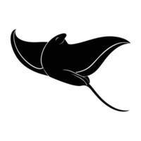 Stingray floating with curved tail raised for dynamic ocean display vector