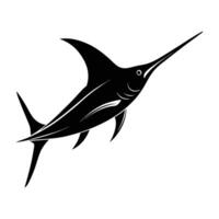 Swordfish Swiftly Swimming Forward with a Long Sharp Bill in Action vector