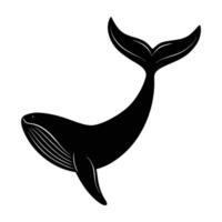 Whale Diving with Tail Fluke Raised in a Majestic Silhouette vector