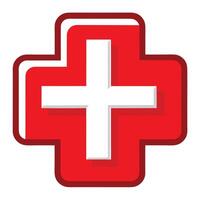 A red cross with white crosses on it vector