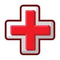 Modern Clean Medical Cross Icon and Isolated Background vector