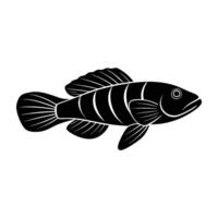 Elegant Wrasse Fish Swimming with an Elongated Body and Fins Silhouette vector