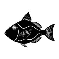 Elegant Triggerfish Gliding with a Raised Dorsal Fin in a Bright Coral Reef vector