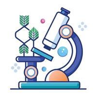 Microscope Icon with DNA Strands and Isolated Background vector