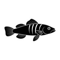 Striking Wrasse Fish Gliding with an Extended Body and Flowing Fins Silhouette vector
