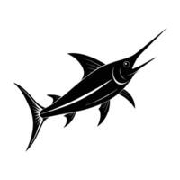 Elegant Swordfish Gliding Forward with a Distinctive Long Sharp Bill in Sea vector