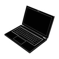 Sleek Laptop Displaying a Thin Keyboard and Responsive Trackpad Interface vector