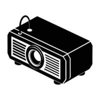 Portable projector with integrated speakers delivering clear audio for home entertainment vector