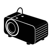 Portable projector featuring built in speakers for immersive media presentations indoors vector