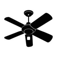 Smart ceiling fan featuring remote control for quiet efficient airflow vector