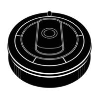 Robot vacuum cleaner featuring a circular design for seamless floor maintenance vector