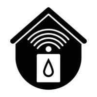 Smart home leak detector sensor in white for prompt water damage alerts vector