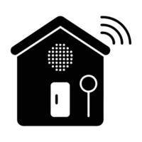 Smart home intercom featuring built-in microphone for instant clear communication vector