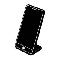 Smartphone standing upright with rounded edges for ergonomic modern use vector