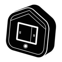Smart home hub featuring interactive touchscreen panel for seamless device management vector