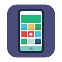 Smartphone Icon with a Mobile App and Isolated on a white Background vector