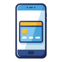 Modern Smartphone Icon Displaying a Payment Method and Isolated Background vector