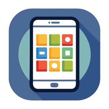 Smartphone Icon with a Mobile App and Isolated Background vector