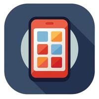 Modern Smartphone Icon with a Mobile App and Isolated Background vector