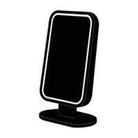 Smart mirror featuring builtin display for seamless interactive home reflections vector