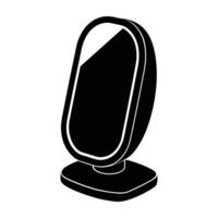 Smart mirror with integrated display for interactive personal reflection and data vector