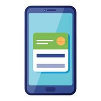 Smartphone Icon Displaying a Payment Method and Isolated Background vector