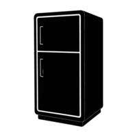 Smart fridge with touchscreen panel for efficient food management at home vector