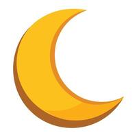 Modern Crescent Moon Icon with a Flat Design and Isolated Background vector