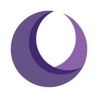 Crescent Moon Icon with a Flat Design and Isolated Background vector