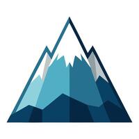 Simple Mountain Peak Icon with Snow and Isolated Background vector