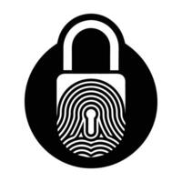 Smart lock featuring fingerprint sensor for instant secure biometric access vector