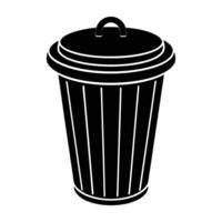 Smart trash can featuring automatic lid for efficient and clean waste management vector