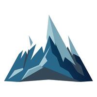 Modern Simple Mountain Peak Icon with Snow and Isolated Background vector
