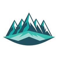 Modern Stylized Mountain Range Icon and Isolated Background vector