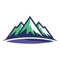 Stylized Mountain Range Icon and Isolated Background vector