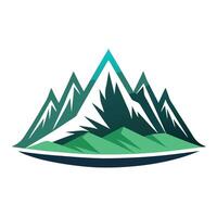 Elegant Stylized Mountain Range Icon and Isolated Background vector