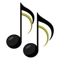 Modern Pair of Music Notes Icon and Isolated Background vector