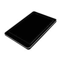 Contemporary Tablet Lying Flat with Elegant Slim Bezels in Minimal Design vector