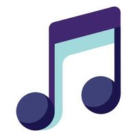 Simple Music Note Icon with a Clef and Isolated Background vector
