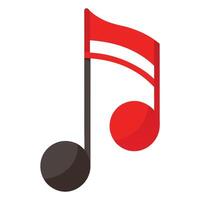 Modern Simple Music Note Icon with a Clef and Isolated Background vector